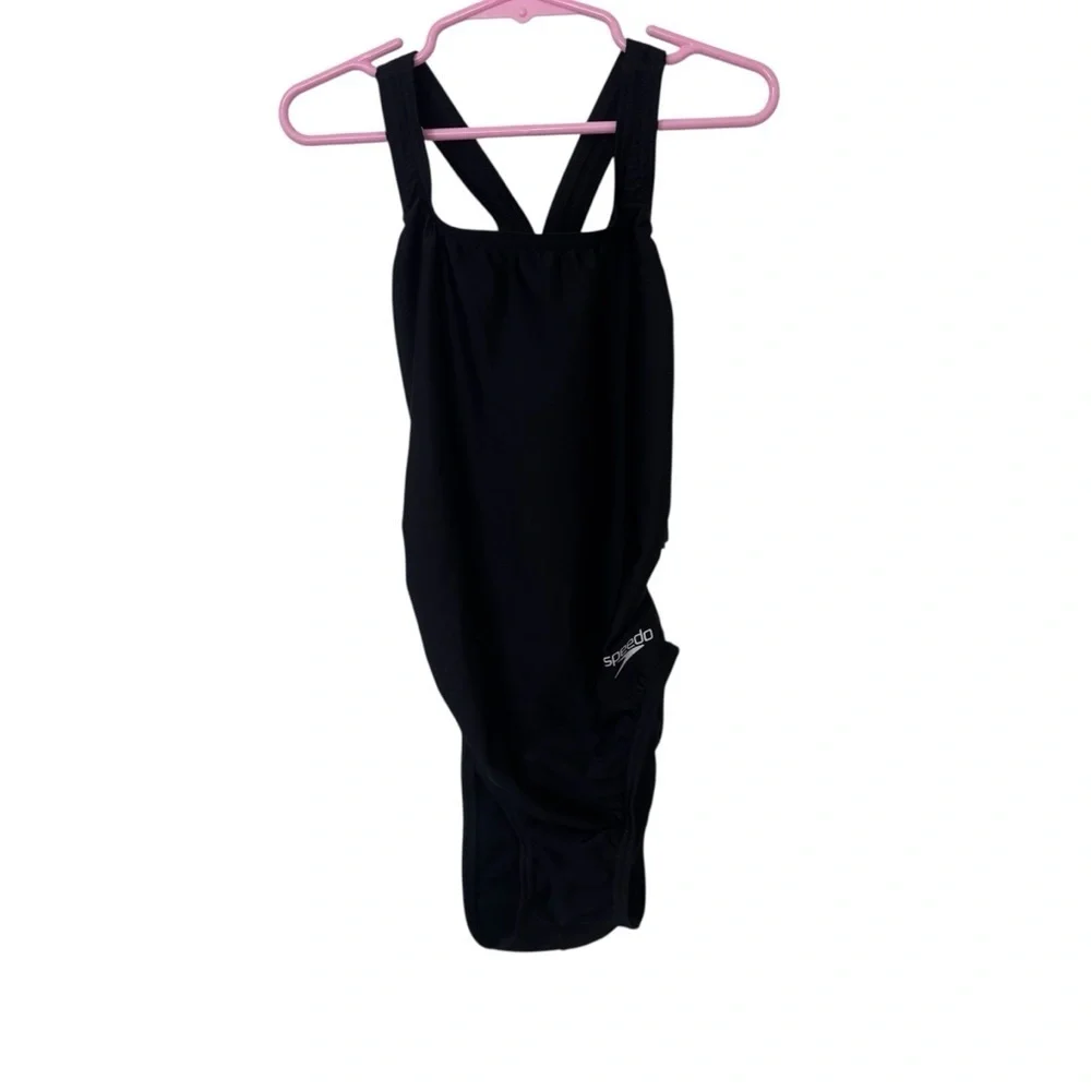 *New* Speedo kids Jet Black ONE PIECE swimsuit size 28 ProLT